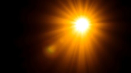 Obraz premium Intense sunburst against black background