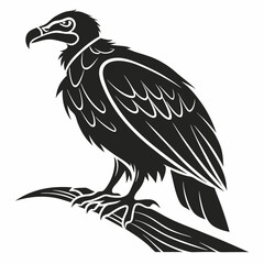 vulture black silhouette icon vector