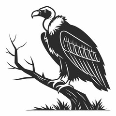 vulture black silhouette icon vector