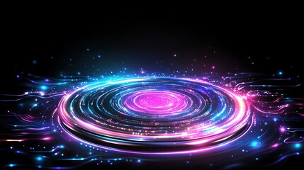 Obraz premium Abstract Neon Circular Stage