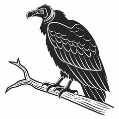 vulture black silhouette icon vector