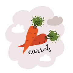Cartoon vector illustration of a vibrant carrot, symbolizing health, freshness, and the natural goodness of farm-to-table nutrition.