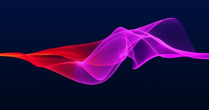 A wriggling train of dots with fixed ends. Looped seamless animation.