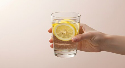 glass of water with lemon