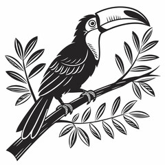 toucan black silhouette icon vector