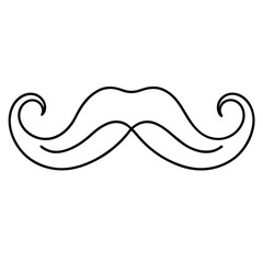 Handlebar Mustache Line Art Vector