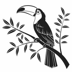 toucan black silhouette icon vector