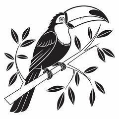 toucan black silhouette icon vector