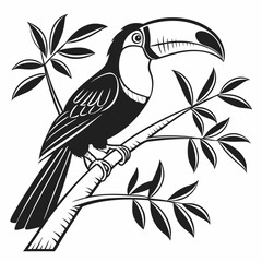 toucan black silhouette icon vector