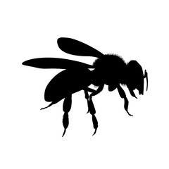 silhouette of a flying bee - vector illustration