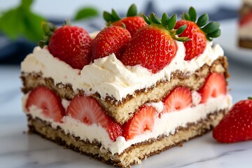 Strawberry Cake Slice Dessert