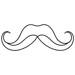 Handlebar Mustache Line Art Vector