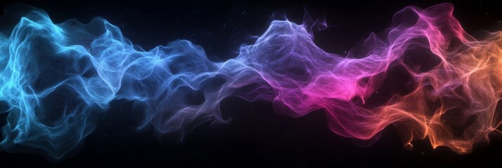 Flowing blue and pink smoke creating energetic and graceful movement in abstract form