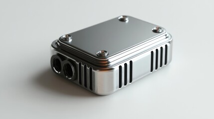 Sleek Silver Metallic Device: Industrial Design,  Precision Engineering