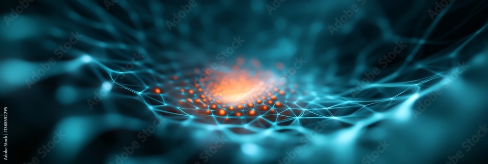 Aufkleber glowing digital network with bright connection and lights in abstract design
