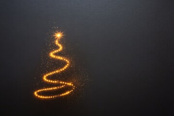 Obraz premium Minimalistic festive design with glowing christmas tree for holiday decor
