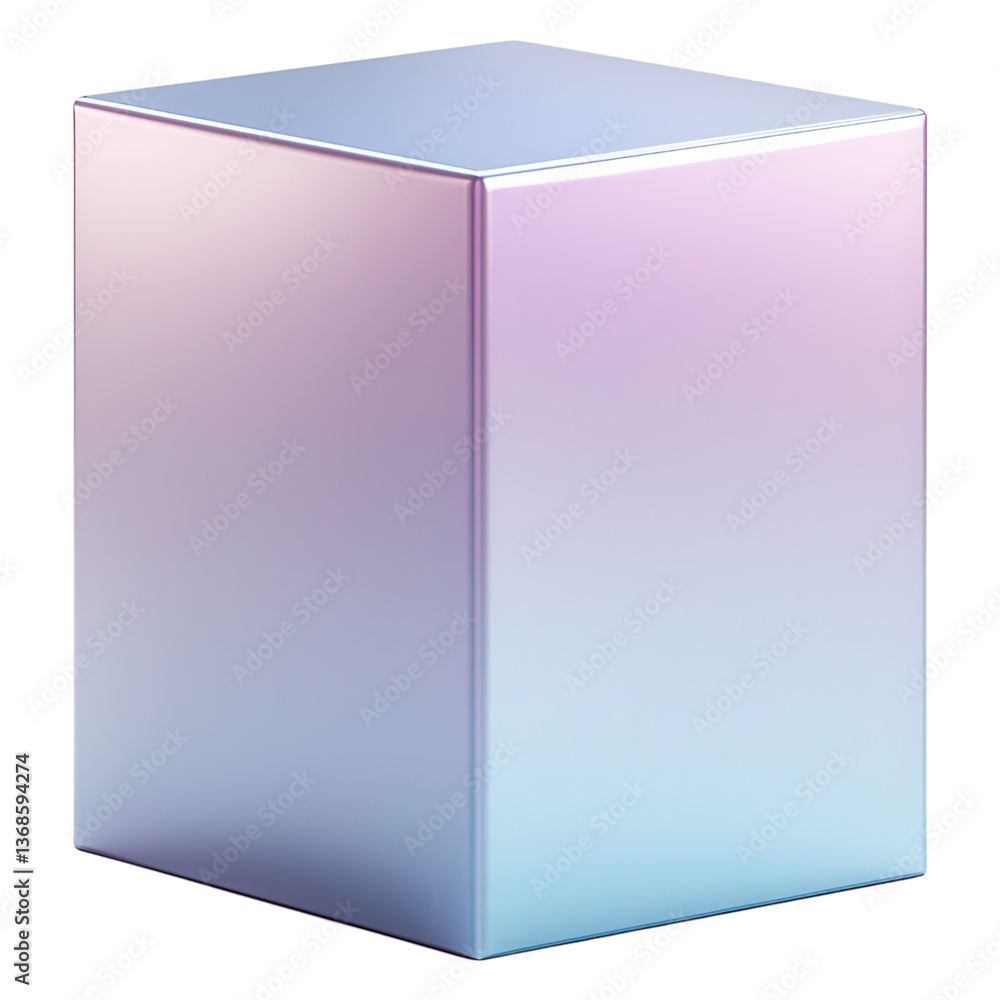 Aufkleber a smooth pastel gradient cube 3d render ideal for product displays and backgrounds