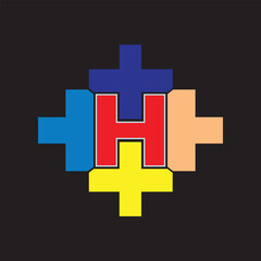 Obraz premium simple medical logo with initial letter h