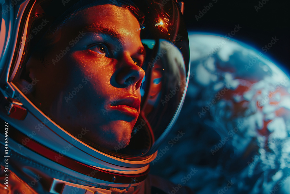 Canvas Prints space tourist exploring new planet landscape generative ai picture