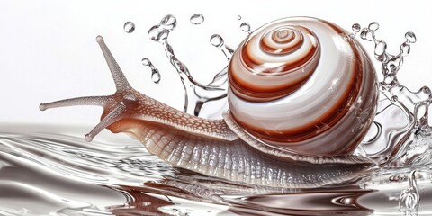 Visual representation of mucin snail hydration for cosmetics.