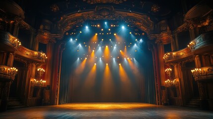 Fototapeta premium Opera House Stage Lit Up