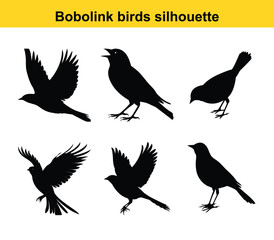 Obraz premium Bobolink birds silhouette collection