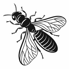 termite black silhouette icon vector