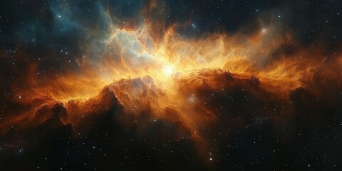 Naklejka premium Cosmic explosion of vibrant colors illuminates space during a stellar event