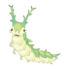 cute green caterpillar. vector illustration.