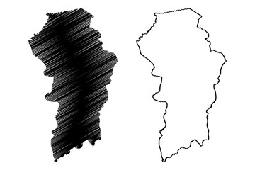 Brokopondo District (Surinam, Republic of Suriname) map vector illustration, scribble sketch Brokopondo map