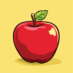 cartoon Apple no details solid background