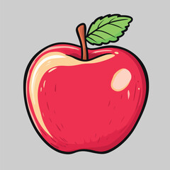 cartoon Apple no details solid background