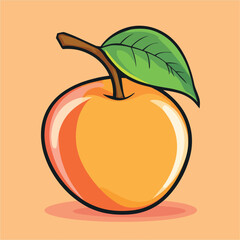 cartoon Apricot no details solid background