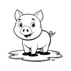 🐖 Cute Piglet Illustration 🐾 | Funny Farm Character for Kids' Designs