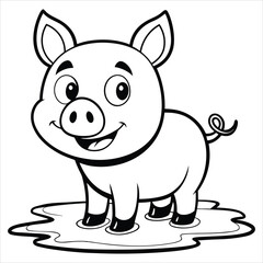 🐷 Funny Cartoon Piglet Design 🖍 | Perfect for Farm-Themed Projects