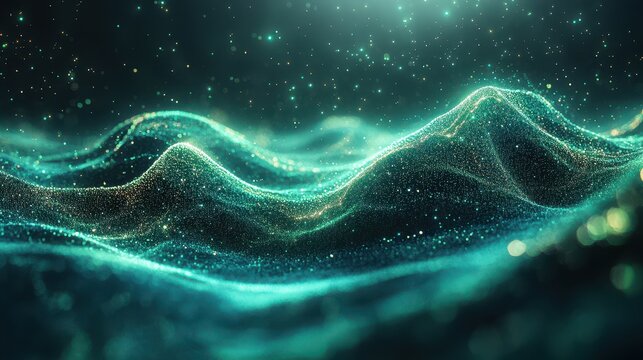 Abstract teal digital waves (3)