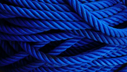 blue industrial braided rope as background