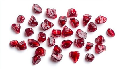 Pomegranate seeds isolated on a white background with a clipping path