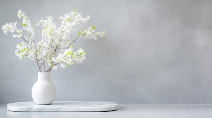 Elegant white blossoms in a simple vase