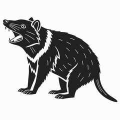 Tasmanian devil black silhouette icon vector