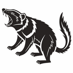 Tasmanian devil black silhouette icon vector