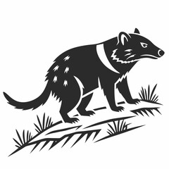 Tasmanian devil black silhouette icon vector