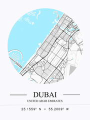 Minimalist Digital Map Prints