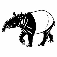 tapir black silhouette icon vector