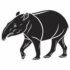 tapir black silhouette icon vector