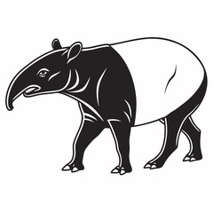 tapir black silhouette icon vector