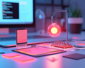 Futuristic Tech Workspace