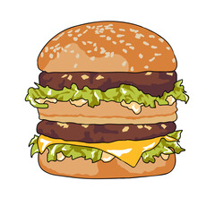 hamburger isolated on white background