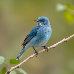 Un hermoso p&aacute;jaro azul, parado en una rama