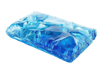 Obraz premium A captivating glacial shard, a breathtaking frozen moment of arctic blue, gleaming with translucent icy texture against a stark white background.
